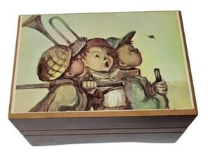🎶 Reuge Swiss Music Box If I Were A Rich Man Wood Vintage Jewelry Fiddler Decor